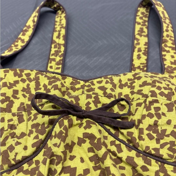 R&K Originals Sundress Sleeveless Spaghetti Strap Mini Green & Brown Size 6P - Picture 3 of 8